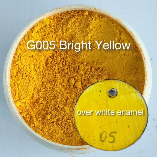 Onglaze Enamel Powder - 8g, Overglaze Painting Powder for Ceramics & Jewelry, Bright Yellow No. G005