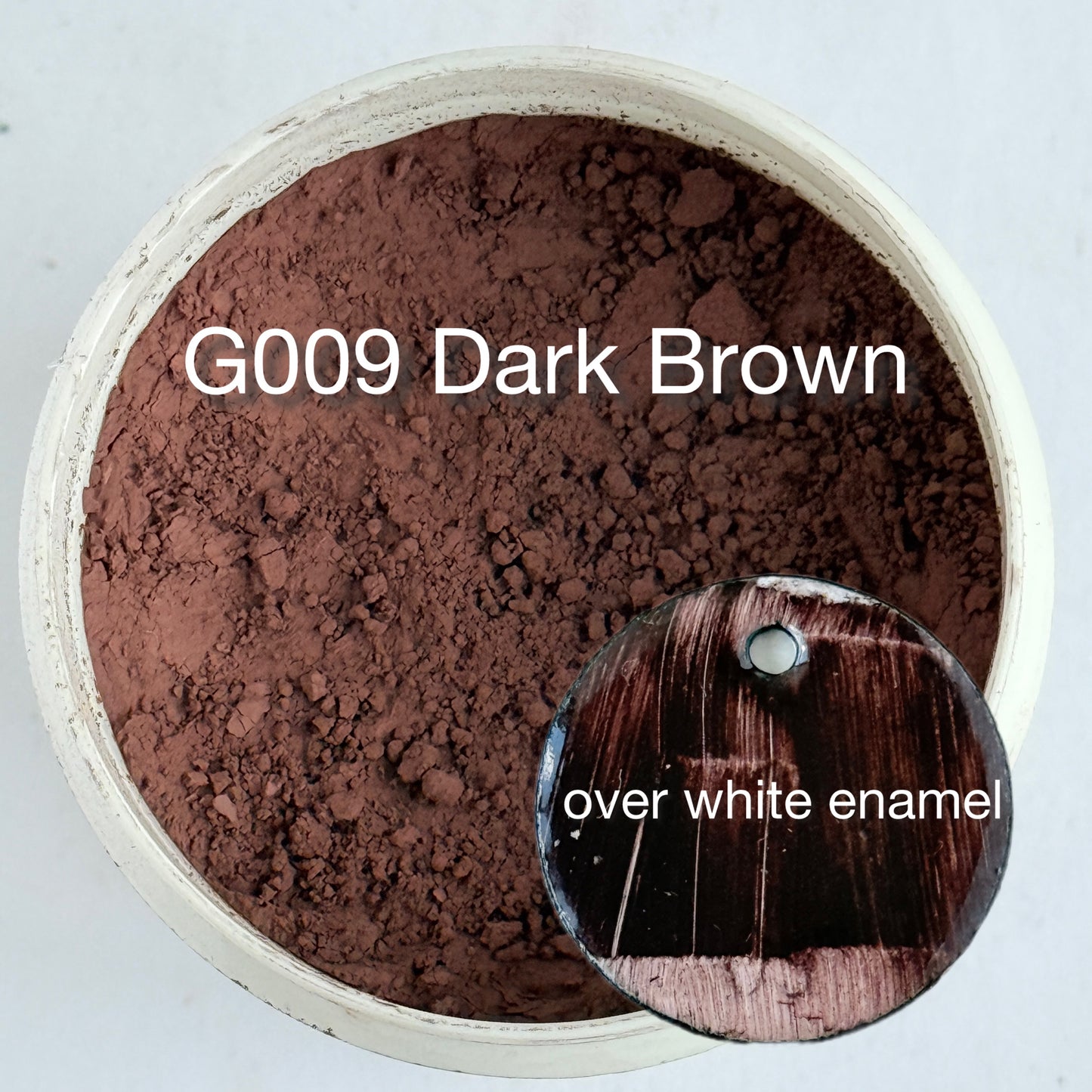 Onglaze Enamel Powder - 8g, Overglaze Painting Powder for Ceramics & Jewelry, Dark Brown No. G009