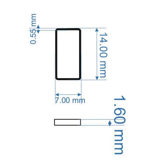 Stud Rectangle Sterling Silver Blank 14x7 mm For Enamelling, No Need To Add Foil Or Counter Enamel, 925 Form For Cloisonne Enamelling